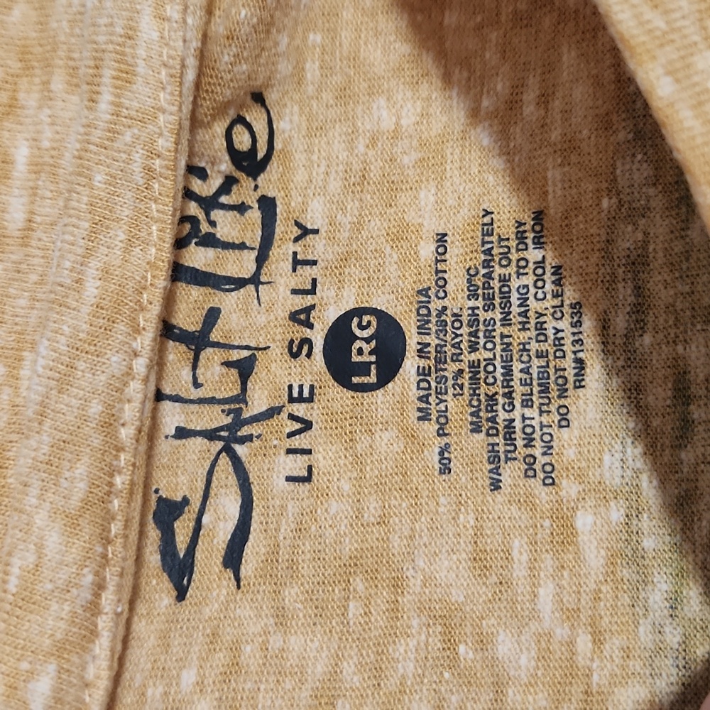 NWT Salt Life Men’s Heritage Logo Long Sleeve Tee - Gold Heather - Large - Picture 7 of 8